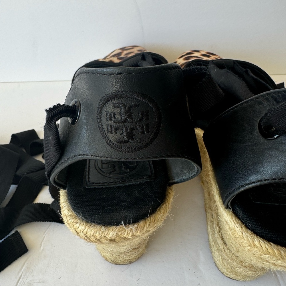 Tory Burch Elisa Leopard Wedge Espadrille 7.5 - Picture 11 of 13